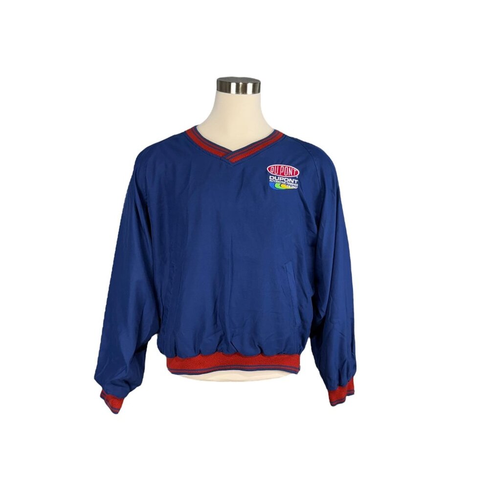 Gordon V-Neck Pullover Windbreaker Jacket Red & Blue Large